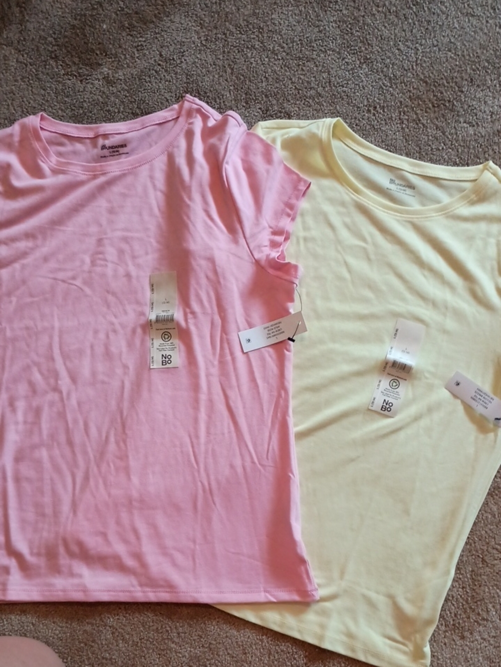 NWT Women's Short Sleeve Tee - Pink & Pale Yellow